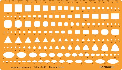 Gemstone Triangle Square Shapes Symbols Drawing Drafting Template Stencil - Jewellery Jewelry Art Craft Design