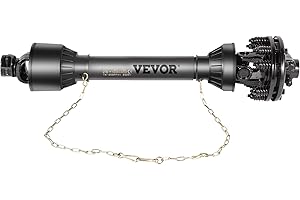 VEVOR PTO Shaft, 1-3/8" PTO Drive Shaft, 6 Spline Both Ends PTO Driveline Shaft, Series 5 Tractor PTO Shaft, 43"-57" Brush Hog PTO Shaft, Black PTO Shaft w/Slip Clutch for Bush Hog/Finish Mower