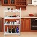 Rackaphile 4-Tier Slim Slide Out Storage Tower Rack Mesh Rolling Organization Serving Cart Shelf for Narrow Spaces Roller, White