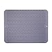 Piduules Eco-friendly Silicone Dish Drying Mat Large Reusable Non-slipping and Heat Resistant Dish Quick Drying Pad, Dishwasher Safe, Gray Large 15.8”x12”