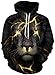 Pandolah Men's Fashion Athletic Sweatshirts Animal 3D Printed Hoodies(L/XL, shandianshi)