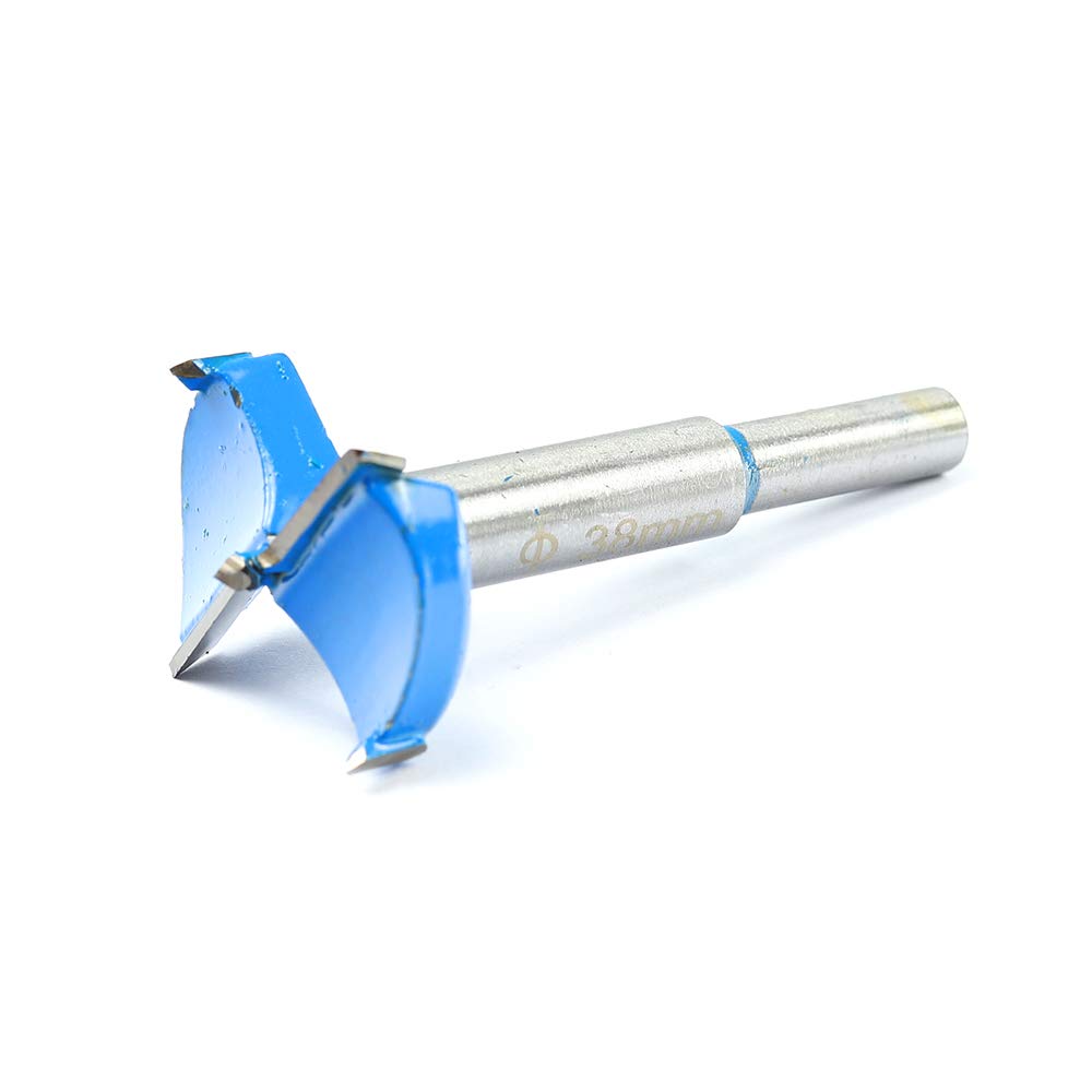 1-1/2 Inch 38mm Forstner Drill Bit Woodworking Hole Saw Wood Cutter, Professional Alloy Steel Wood Drilling Woodworking Hole Boring Bit Power Rotary Cutting Tool (Blue)