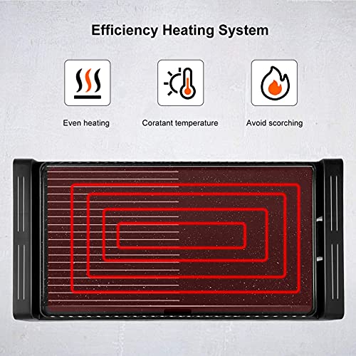 tectake Smokeless Indoor Grill, Nonstick Deluxe Electric BBQ Griddle