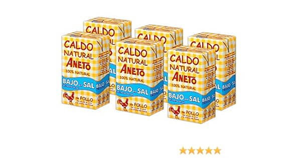 Aneto 100% Natural - Caldo de Pollo Bajo Sal - caja de 6 unidades ...