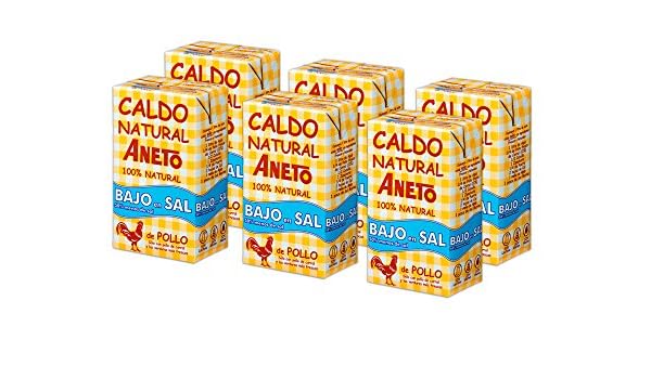 Aneto 100% Natural - Caldo de Pollo Bajo Sal - caja de 6 unidades ...