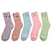 MQELONG Womens Super Soft Fuzzy Cozy Home Sleeping Socks Microfiber Winter Warm Slipper Socks (5 Pairs Bowknot)