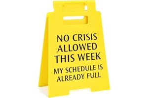 KUNNIAKIR Funny Office Desk Decor No Crisis Allowed This Week Sign, Fun Gag Gifts for Coworkers Teammate Employee Boss Lady Manager Principal, Desk Accessories for Work, Cubicle Decor Birthday Gifts for Women Facility Administrator, Team Office Supplies