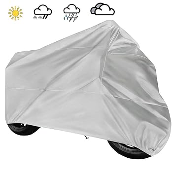 Motorrad Abdeckplane 210T Wasserdicht Abdeckung UV beständig Motorradplane für Harley Davison Yamaha BMW Honda (L Size (295 x