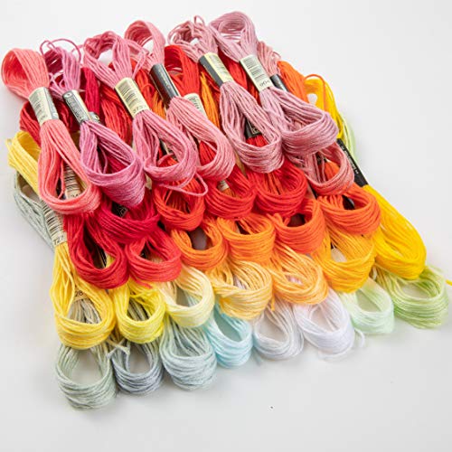 STOCKYFY Embroidery Thread Rainbow Color Embroidery Floss 120 Skeins & Accessories Per Pack Friendship Bracelets Cross Stitch Threads & Craft Floss