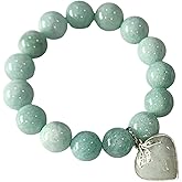 Heavens Tvcz Premium Natural Green Jade Bracelet with 12.5mm Beads & Jade Heart Pendant – Handmade Stretch Healing Crystal for Wealth, Health, Love & Protection – Unisex Jewelry Gift Bag Ready.
