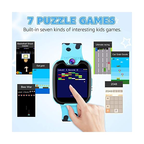 Kids Games Smartwatch MP3 Player Music Watch, Kids Watch with Touch Screen 2 Way Call, 16 Games, SOS, Alarm Clock…