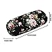 ZZ Sanity Flower Fabric Covered Clam Shell Style Eyeglass Case Spectacles Box （Black2）