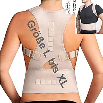 L bis XL - Geradehalter zur Haltungskorrektur Rücken Rückenbandage Lendenwirbel Schulter Haltungstrainer Damen und Herren - T
