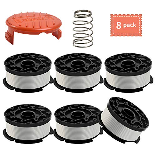 Generep Weed Eater Spool for Black and Decker AF-100 ,30 Feet/0.065 Inches Line String Trimmer Autofeed System Replacement Spool (6 Spool,1 Cap,1 Spring)