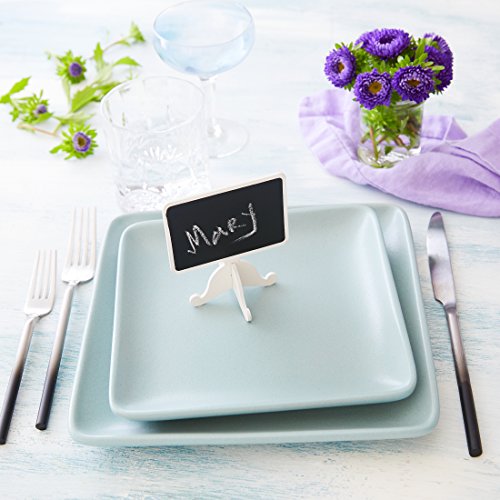 12 Pack Two-Sided Mini Chalkboard Signs with Supporting Easels: Rectangle Chalkboard Decoration For Message Board Signs | For Weddings, Parties & Buffet Tables
