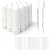 ZIOJOVK 12 Sets Essential Oil Aromatherapy Tubes Inhaler Sticks Blank Nasal Inhalers(12 Complete Sticks) + 2 Polyethylene Pipette Droppers