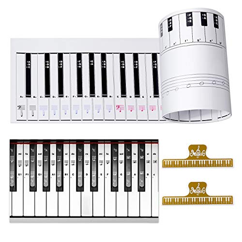 Ultimate Piano Keyboard Learning Aid Set - 1:1 Scale 88 Keys Practice ...