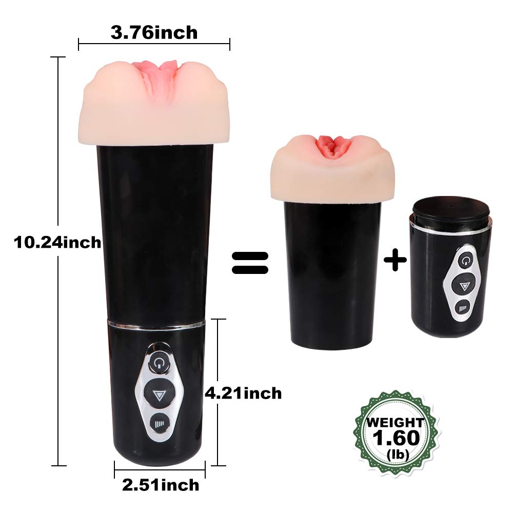 Masajeador para hombre, 5 tipos de succión, 10 tipos de vibración, canal de masaje, largo gato de bolsillo