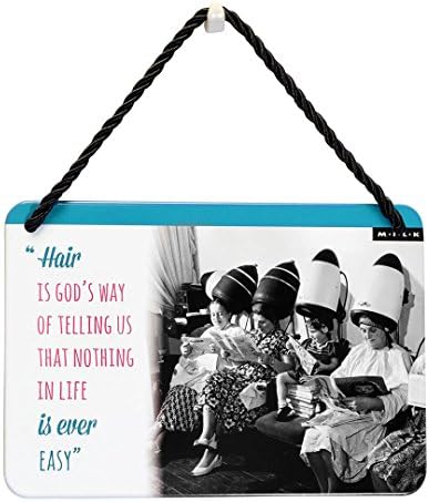 Hang Ups At The Hairb Salon - Rolled Tin Plaque with Coloured Cord