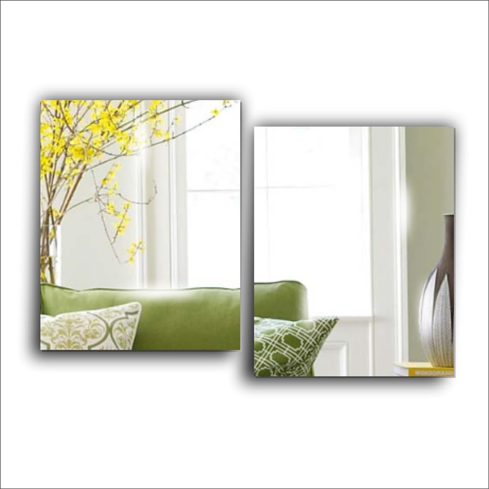 Rectangle Wall Mounted Acrylic Mirrors Pack of 2