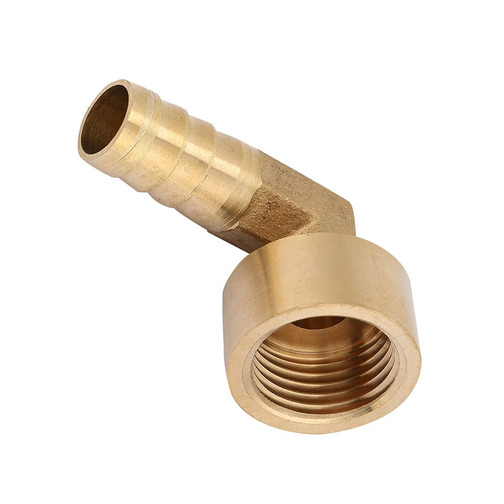 90 Degree Elbow Brass Barb Fitting Female Thread Brass Elbow Hose Barb Coupling Connector Joint Adapter Fitting G1/2 Air/Water/Fuel/Oil/Inert Gases(12mm)