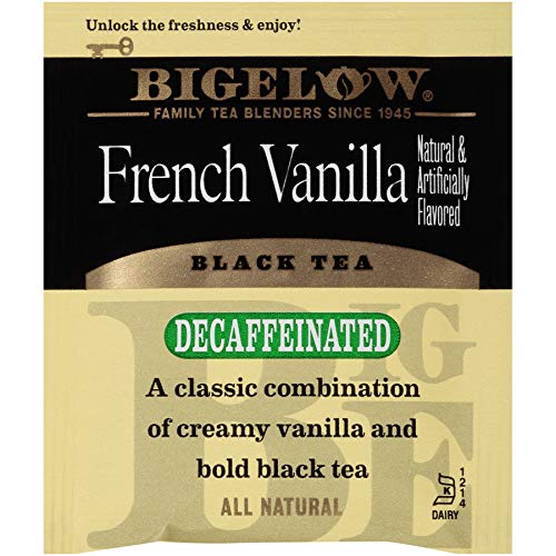 Bigelow Decaffeinated French Vanilla Black Tea Bags, 20 Count Box (Pack