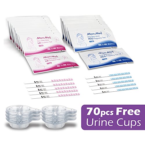 Ovulation Test Strips and Pregnancy Test Kit, 50 LH Ovulation Predictors and 20 HCG Home Pregnancy Tests with Free 70 collection Cups, Accurately Track Ovulation and Detect Early Pregnancy