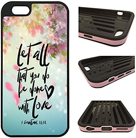 iPhone 6 Plus Case / iPhone 6S Plus Case - Let All That You Do Be Done Love Bible Verse Christian Quote - designer TPU case with drop protection-Unique 2-in-1 Hybrid protection with TPU + Plastic