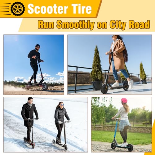 10x2.75-6.5 Vacuum Tire with Valve, 10 Inch Tubeless Rubber Anti Slip Off-Road Tire for Electric Scooter, Suitable for Snowy Sandy Gravel Roads