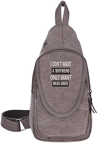 Crazy Cool Casual Canvas Unbalance Backpack Sling Bag Shoulder Bag Chest Bag For Men &amp; Women--I DON'T WANT A BOYFRIEND BUT Nash Grier