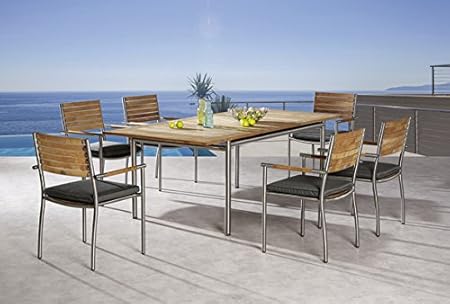 Amazon De Besser Mobel Gmbh Gartengruppe Gartengarnitur Gartenmobel Sitzgruppe Edelstahl Teak Garten Set