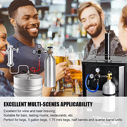 MRbrew Keg CO2 Regulator, Kegerator Regulator CGA320, 060 PSI Working