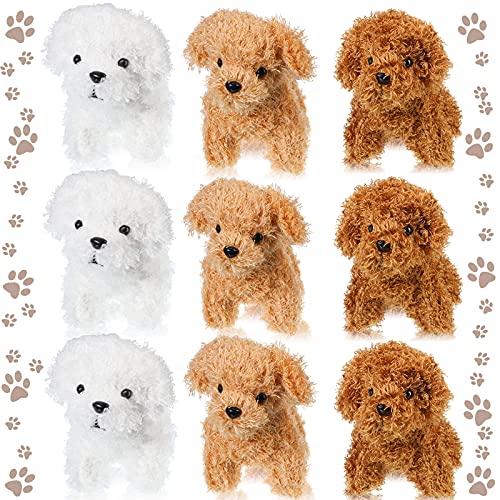 9 Pieces Mini Dog Stuffed Animals Bulk Plush Puppy Party Favors Small