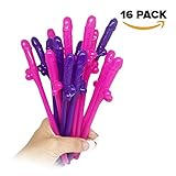 Bachelorette Party Favors~16 Fun Shape Drinking Straws~Perfect for Bachelorettes, Fun Birthday Parties, 21st, 30th, 40th, 50th, Bride to Be, Bridal Showers, Girl's Night Out, Hen Party