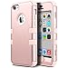 ULAK iPhone 5C Case,5C Case, Hybrid Shock-Absorption Anti-Scratch Case Soft Silicone Rubber Hard Plastic Protective Cover for Apple iPhone 5C, Rose Gold