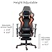 Giantex Gaming Chair Racing Chair High Back Reclining Lumbar Support, Headrest and Footrest Office Swivel Computer Task Desk Gaming Chair (Orange)