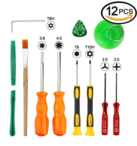 T8 T6 T10 Screwdriver Set, 3.8mm and 4.5mm Security Screwdriver Game Bit Tool Set, Full Game Tool Kit for Sega Master, Nintendo 64 Console and Xbox One, Xbox 360 Controller Game Cube Console