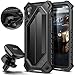 E LV Armor Case for iPhone X Case High Impact Resistant Rugged Armor Hybrid Full Body Protective Case Cover for Apple iPhone X with Magnetic Car Mount [Wireless Charging Not Compatible] (Black)