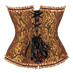 frawirshau Women's Lace Up Boned Overbust Corset
