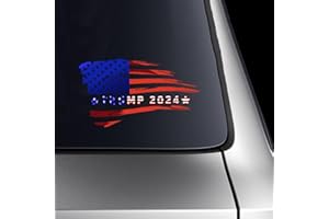 Iprokiu 2 Pack Trump 2024 American Flag Car Decal Waterproof Double-Sided Printed Trump Car Sticker for Window Bumper Funny Sticker for Motorcycle Wall Laptop Car Decor