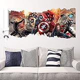 Removable 3D View The Avengers Captain America Art Mural Vinyl Waterproof Wall Stickers Kids Room Nursery Decor Decal Sticker,