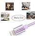 GreatYakonn 3 Pack 3ft 6ft 10ft Nylon Braided Popular Lightning Cable 8Pin to USB Charging Cable Cord with Aluminum Heads for iPhone 6/6s/6 Plus/6s Plus/5/5c/5s/SE,iPad iPod Nano iPod Touch(Purple)
