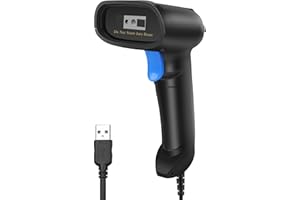 PecuMecu Handheld 1D&2D USB Barcode Scanner, Wired QR Code Scanner PDF417 Data Matrix Bar Code Reader with Long USB Cable for
