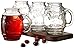 Circleware Family Recipe Glass Drinking Glasses, Set of 4 Beer Barrel Mugs with Handles, 26 ounce