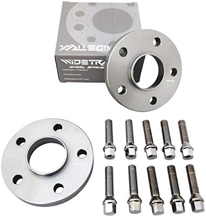 WIDETRAX 2pc 20mm 5x112 Wheel Spacers Kit 14x1.5 Cone Seat Lug Bolts Included Hub Centric Titanium Finish 6061 T6 Billet Aluminum For AUDI MERCEDES BENZ (1 Pair) by Rugged TUFF
