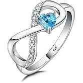 Jurikko Infinity Promise Rings for Her 925 Sterling Silver Love Heart Engagement Rings for Women Valentine's Day Gift Anniversary Jewelry Size 5-12