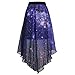 SAYM Women Pleated Chiffon Galaxy Cosmic Digital Printed Skirts