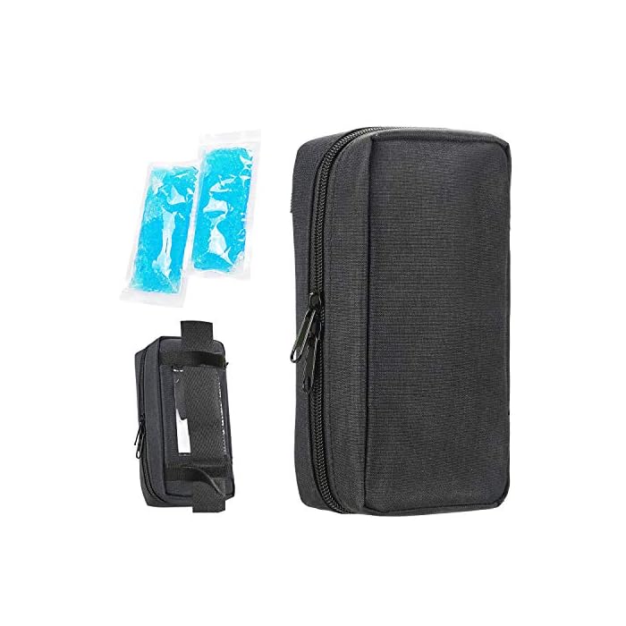 Insulin Cooling Travel Case - Portable Diabetic Supplies Organizer Cooler Bag with 2 Ice Pack by YOUSHARES (Black)