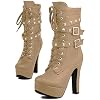 ForeMode-Women-Autumn-Round-Toe-Lace-up-Ankle-Buckle-Chunky-High-Heel-Platform-Knight-Martin-Boots