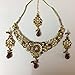 Dancing Girl Indian Jewelry for Women Kundan Jewelry Set for Wedding with Indian Earrings (Purple)